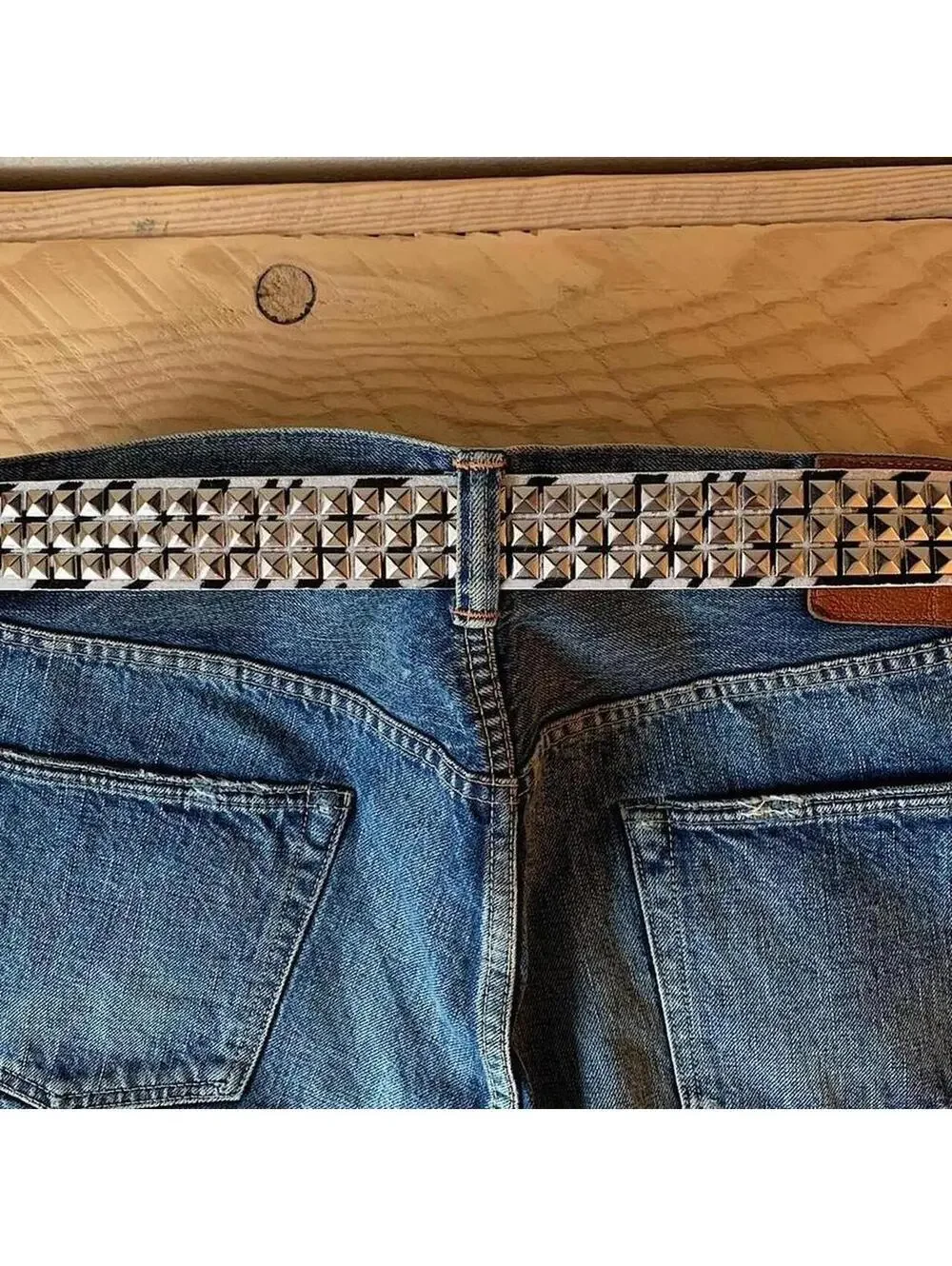 Y2K Cyber 2000s Style Zebra White Fur Studded Silver Belt